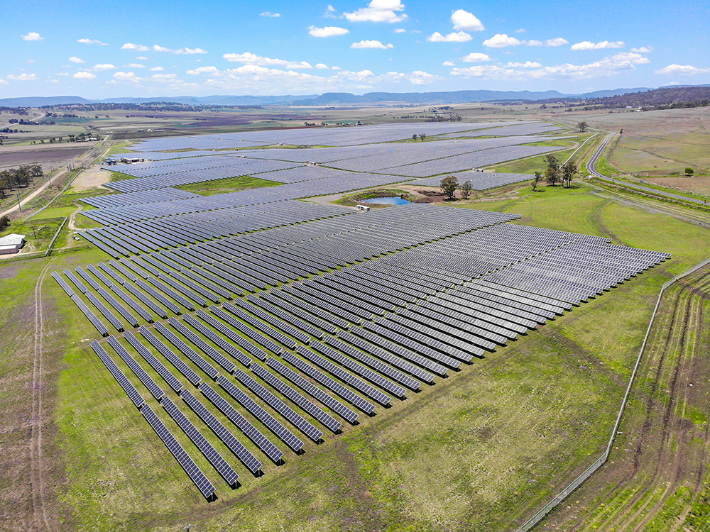 Warwick Solar Farm aerial view
