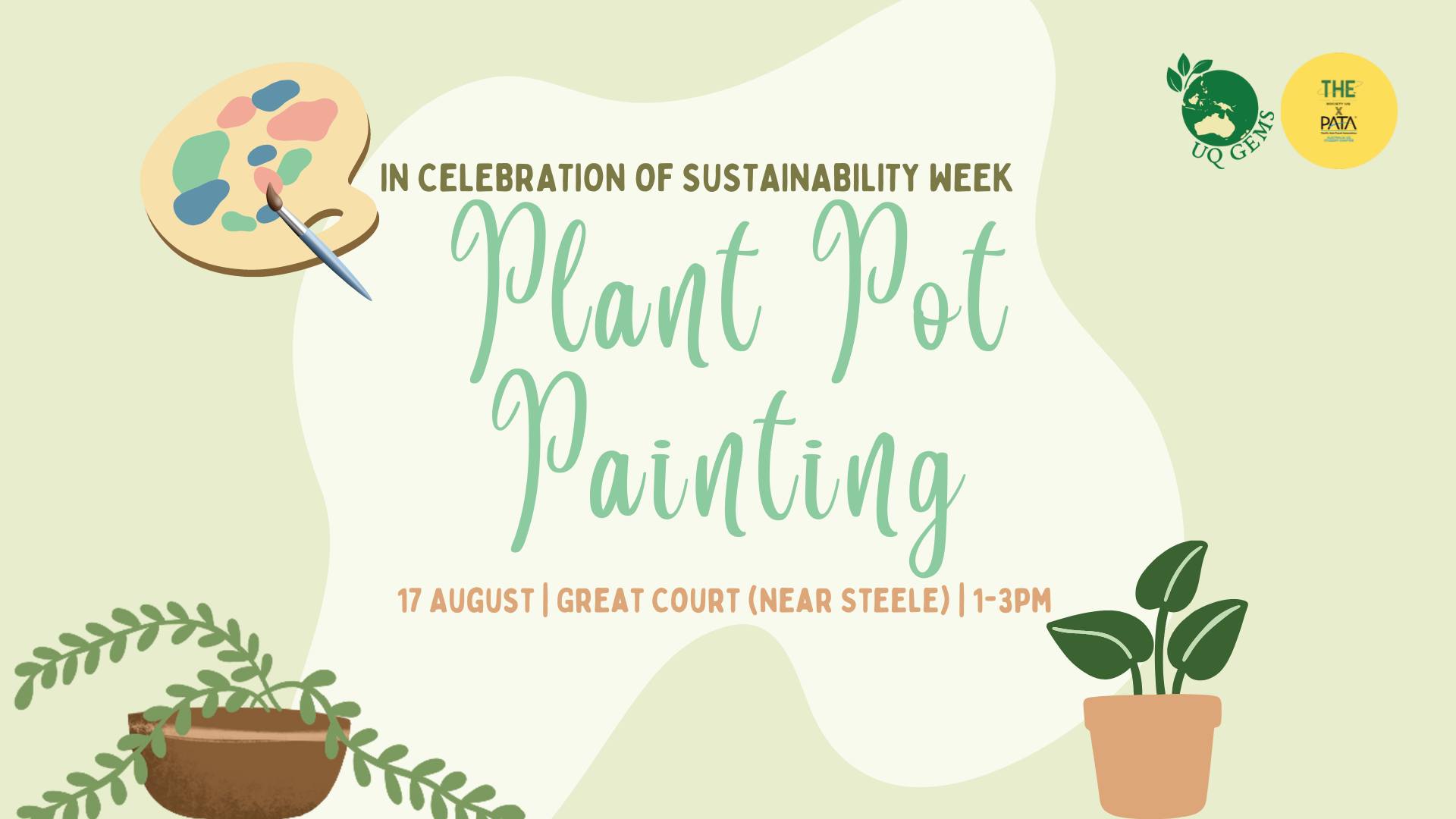 Plant pot painting poster