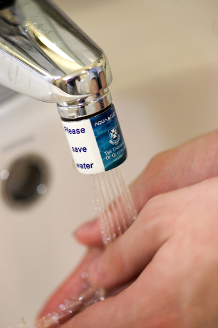 Hand washing under water efficient tap