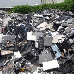 Piles of discarded computers and e-waste