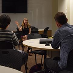 Kristen Lyons presenting to Green Office representatives