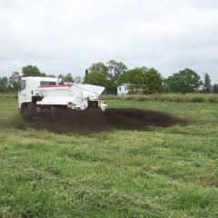 Truck spreading fertiliser in Lockyer Valley