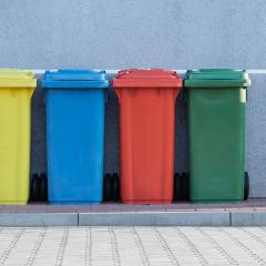 Coloured wheelie bins